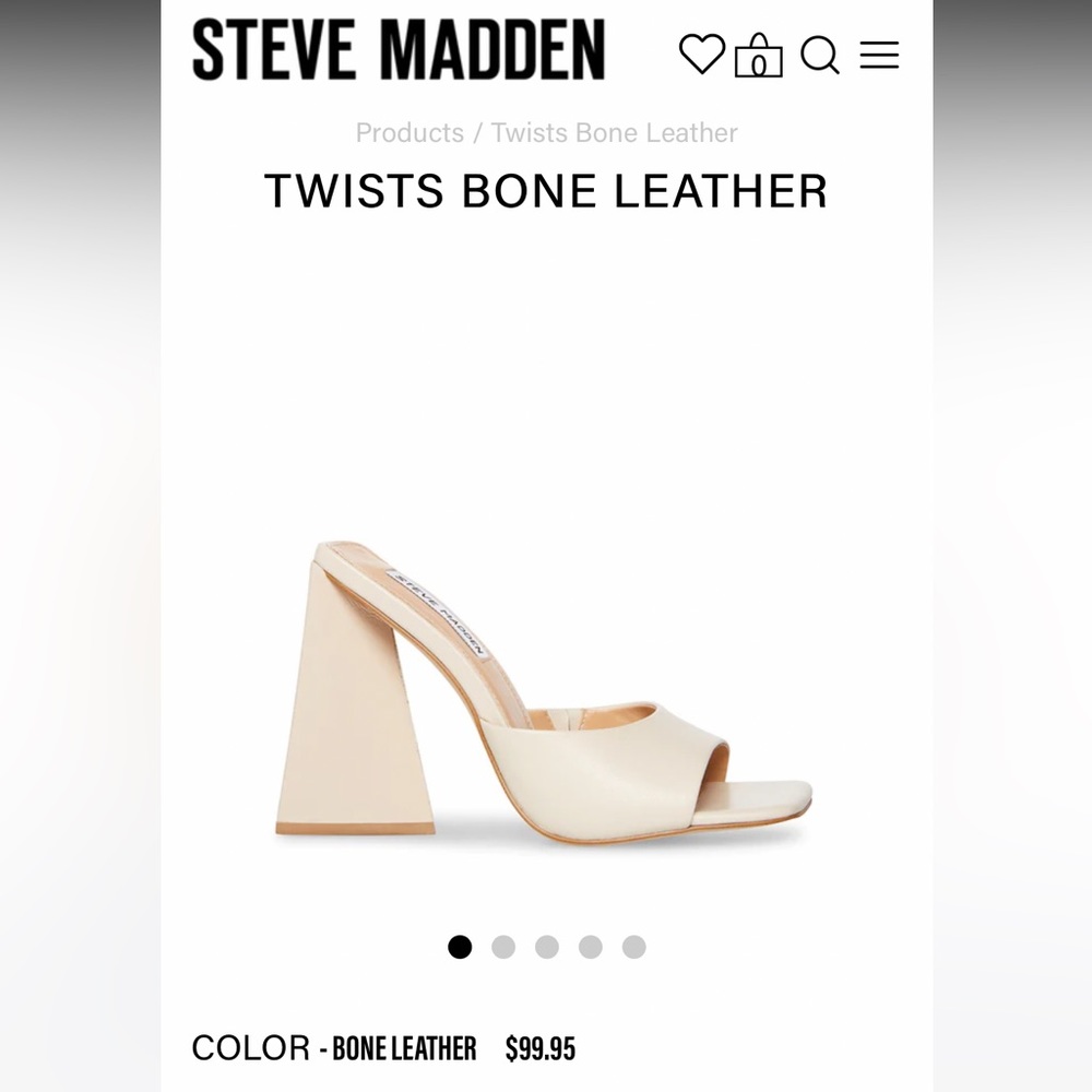 Steve madden bone leather chunk heels